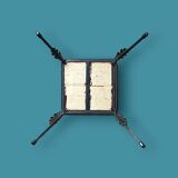 Vintage side table in wrought iron & ceramic – 1960s