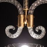 Lustre suspendu en forme de cœur art déco par barovier e toso, années 1940