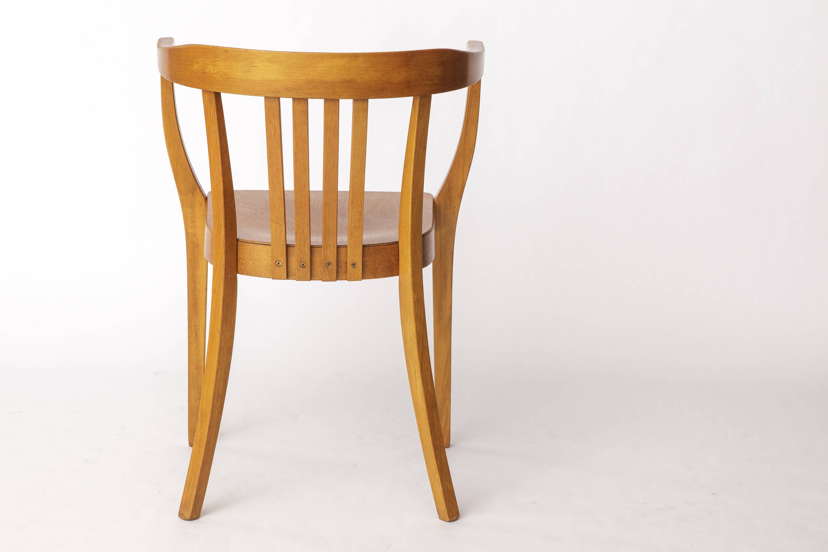 Vintage Beech Armchair – 1950s/60s German Chair – Restored Mid-Century