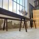 Pair of 3m solid oak farmhouse benches