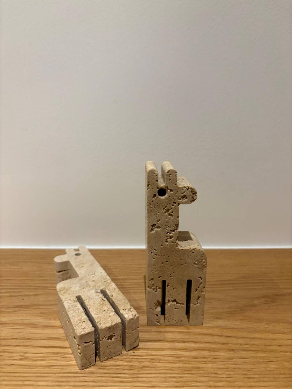 Pair of travertine giraffes, Fratelli Mannelli, Italy, 1970s
