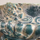 Planter blue enamelled cast late XIX early XX