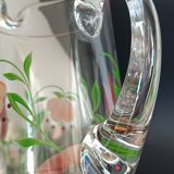 Carafe and four glasses in painted crystal, Hartzviller crystal factory, 1970