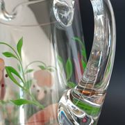 Carafe and four glasses in painted crystal, Hartzviller crystal factory, 1970