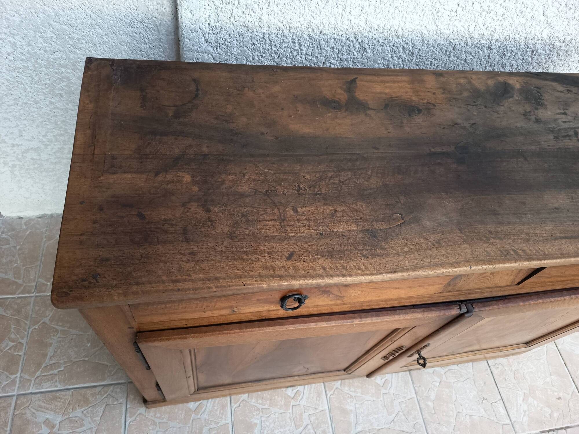 Rustic walnut sideboard