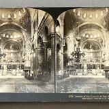 Old photography stereo, stereograph, luxury albumine 1903 St. Mark's, Venice