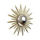 Mid Century Copper Plated Metal Sun Mirror Deknudt Convex 55cm