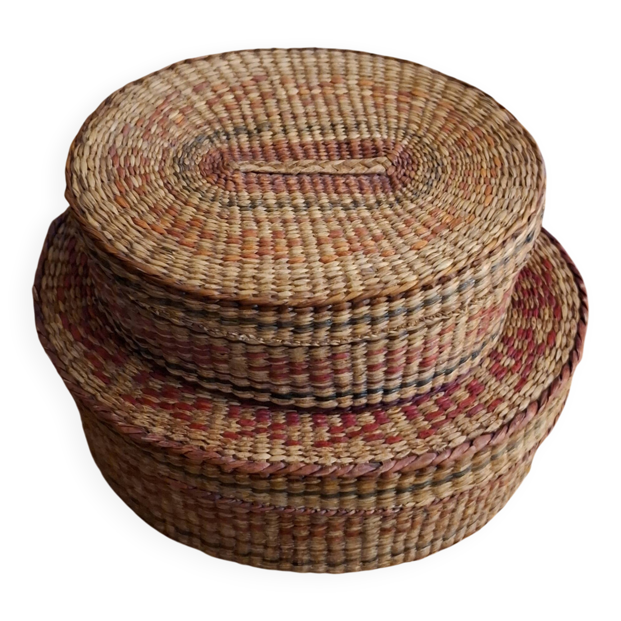 Nesting boxes made of straw.