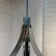 Vintage Space Age chrome and glass chandelier from the 1970s.