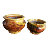 Flower pots, Provençal pottery in glazed terracotta.
