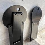 Suzy folding chair by Adrian Reed — Brown wooden mid-century minimalist folding chair, compact X-frame