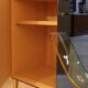 Italian Sideboard Covered In Blue and Orange Murano Mirrored Glass