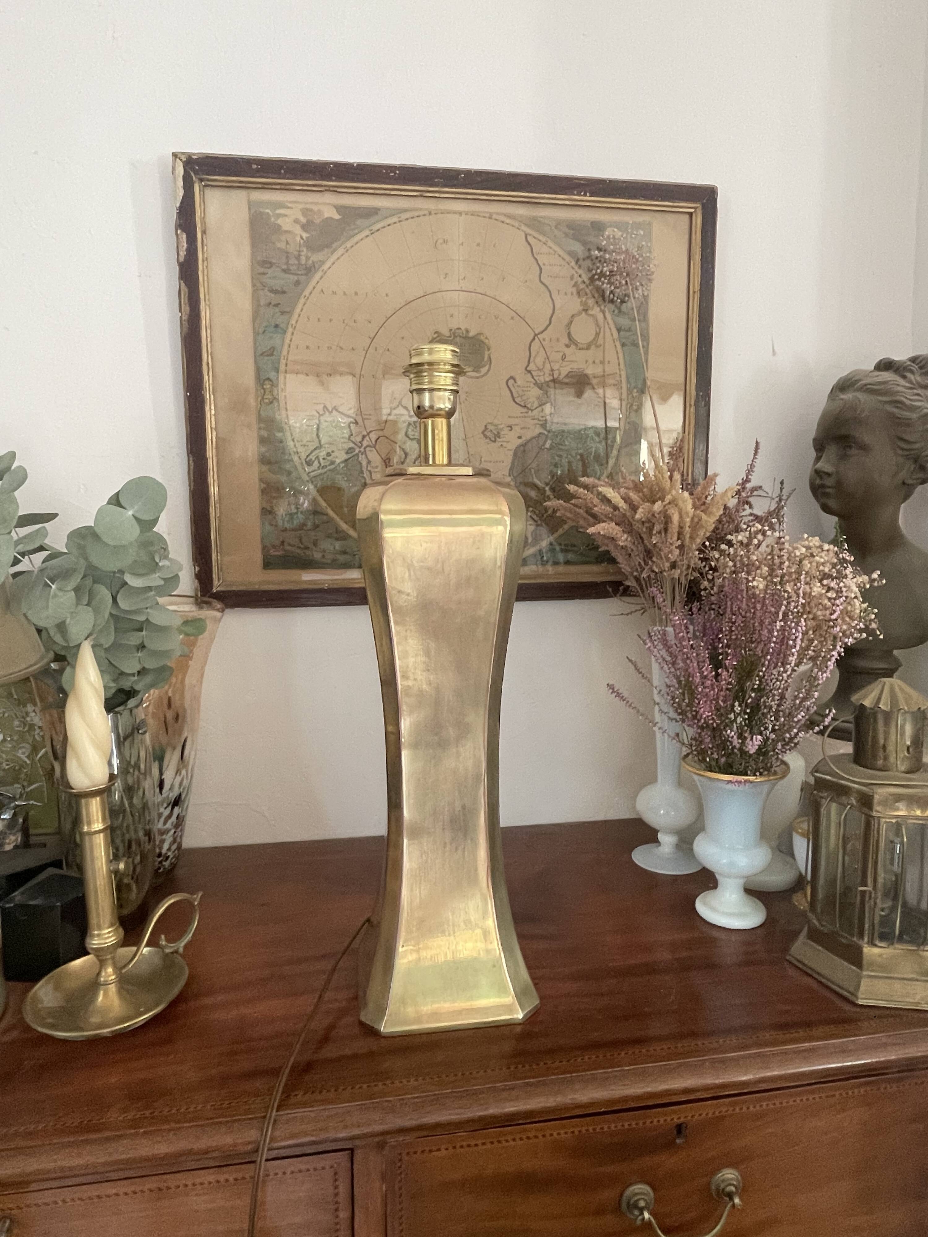 Pied de lampe en laiton vintage 50cm