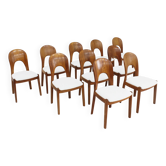 Vintage Danish dining chairs by Niels Koefoed solid teak, set of 10