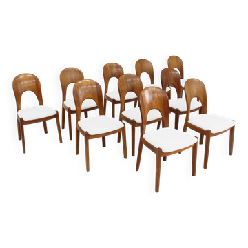 Vintage Danish dining chairs by Niels Koefoed solid teak, set of 10