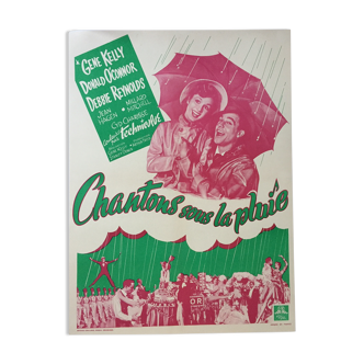 Affiche cinéma "Chantons sous la pluie" Gene Kelly 60x80cm 1952