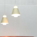 Glass and metal suspensions from the Mid-Century period, set of 2.