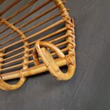 Rattan coat rack