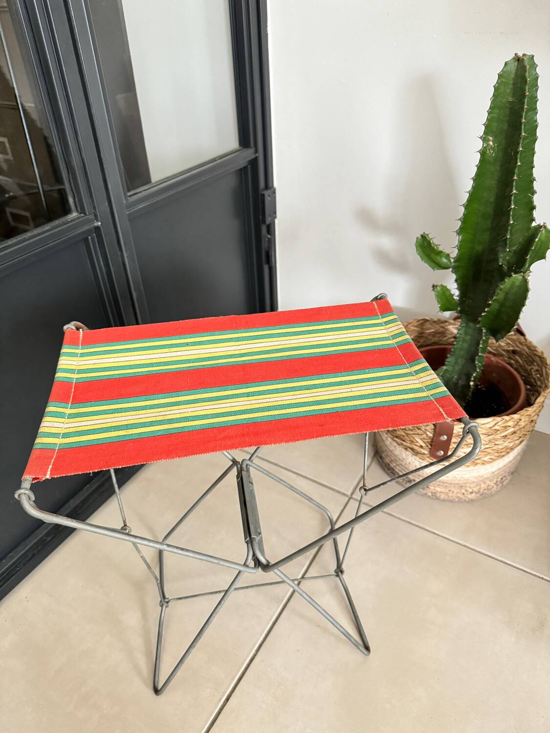 Vintage canvas folding stool