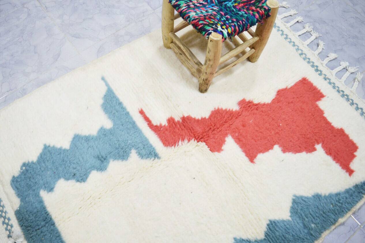 Tapis azilal traditionnel en laine fait main