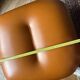 Pouf / Ottoman vintage cognac leather – 60s/70s modernist style