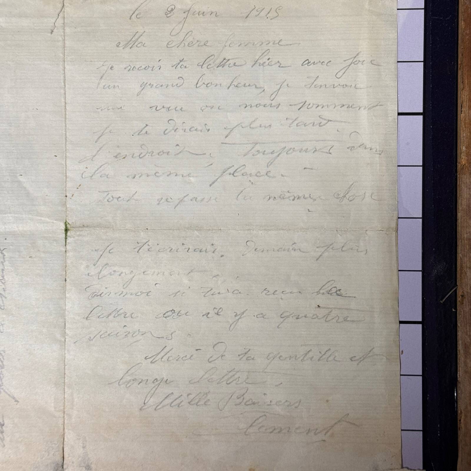 Watercolour on paper depicting a path by C. Piveteau 1915