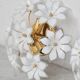 Set of 2 Charming Murano Vintage Ceiling Light White Flowers, 1970s