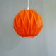 Vintage suspension in orange opaline, 1970