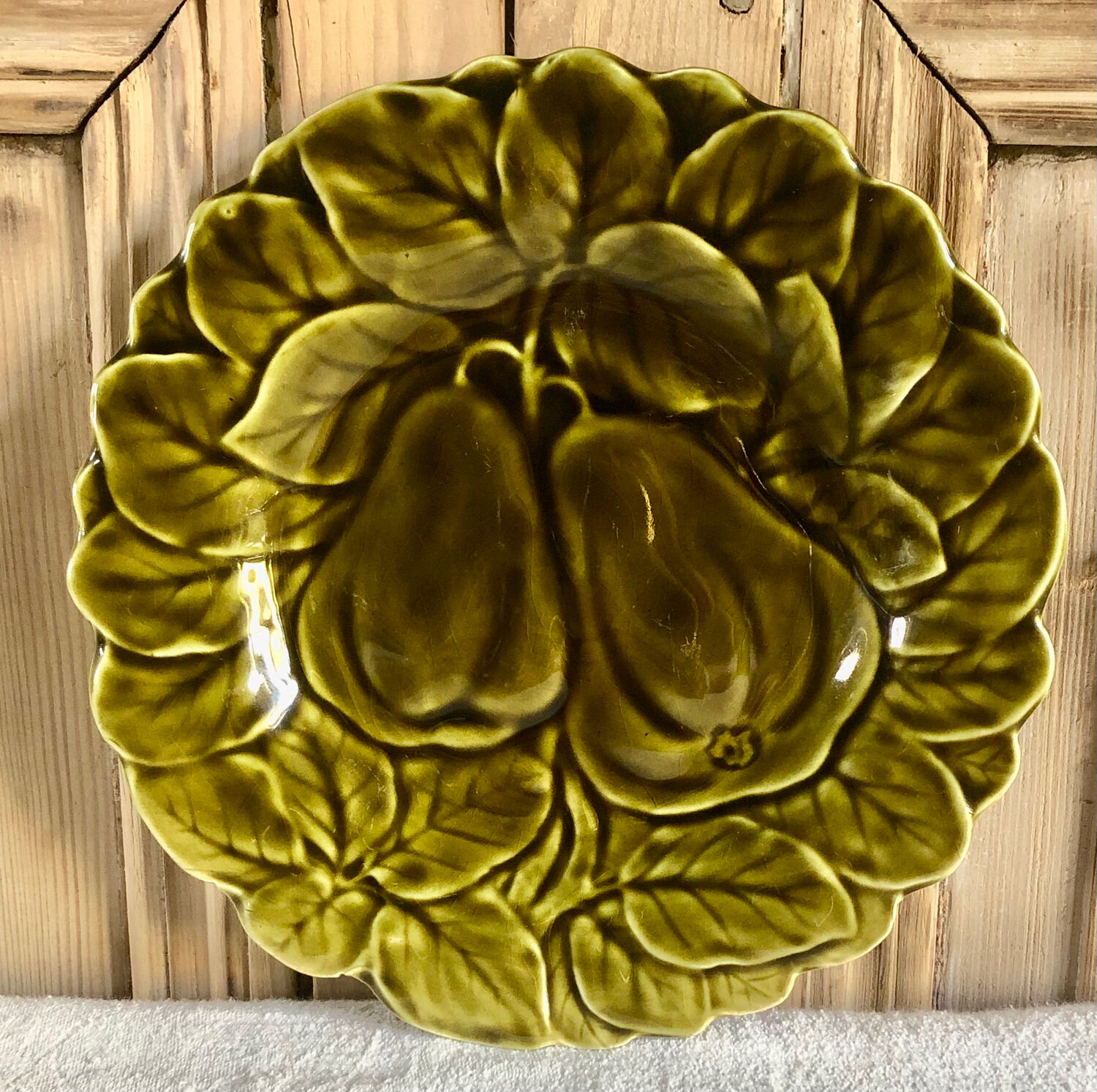 6 old Sarreguemines slip plates