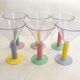Set de 6 verres à cocktail 1980' sur pied bicolore