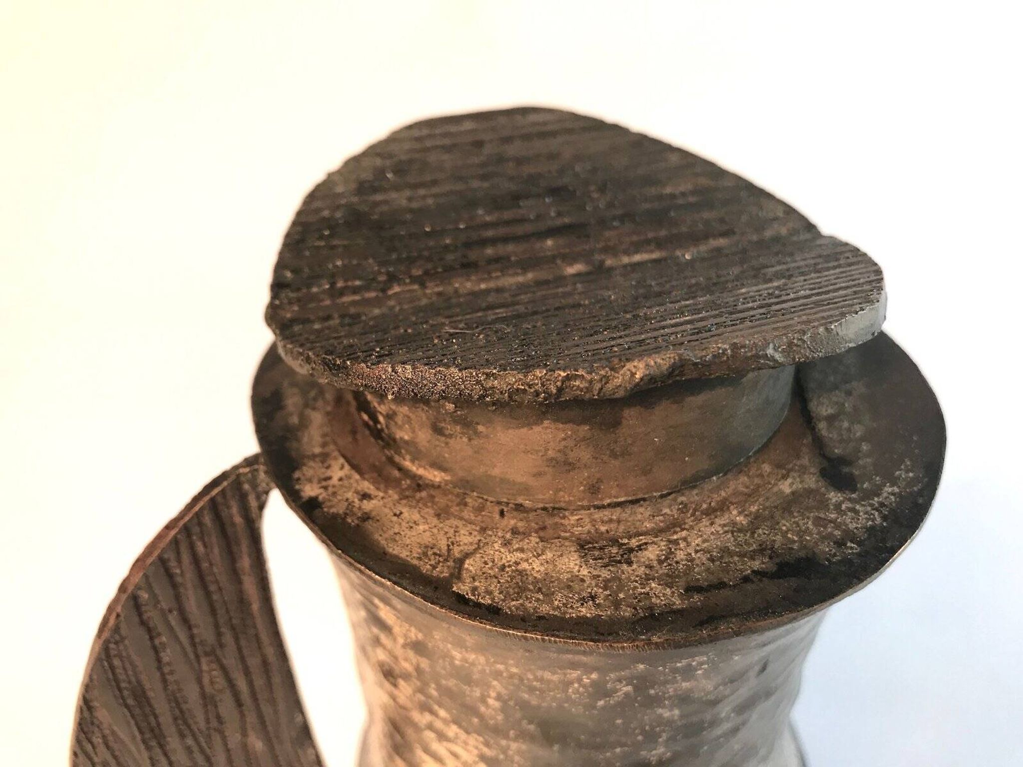 Italian brutalist lidded bronze jug by Lorenzo Burchiellaro, 1960s