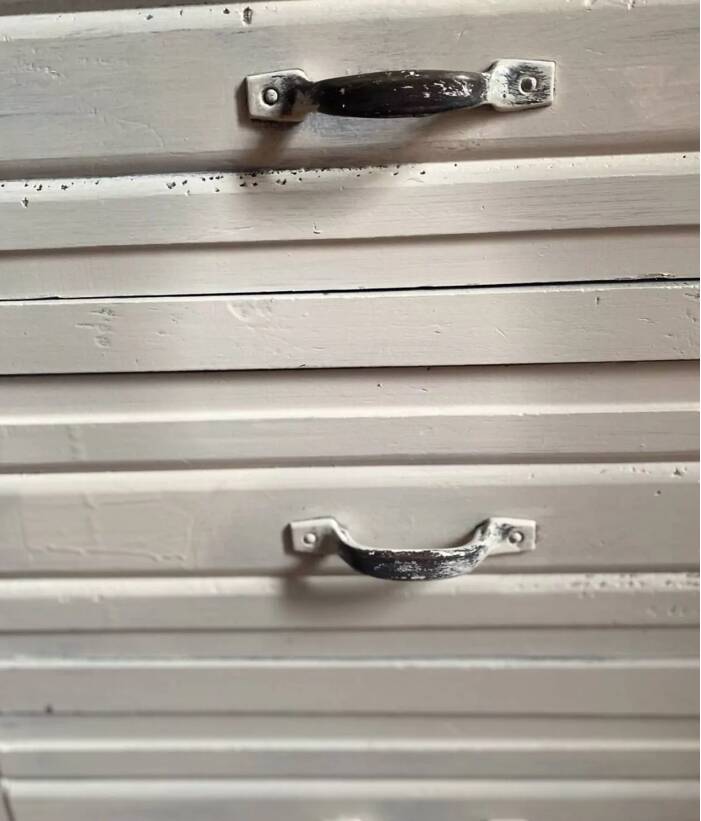 Parisian Art Deco period armoire – cream patina