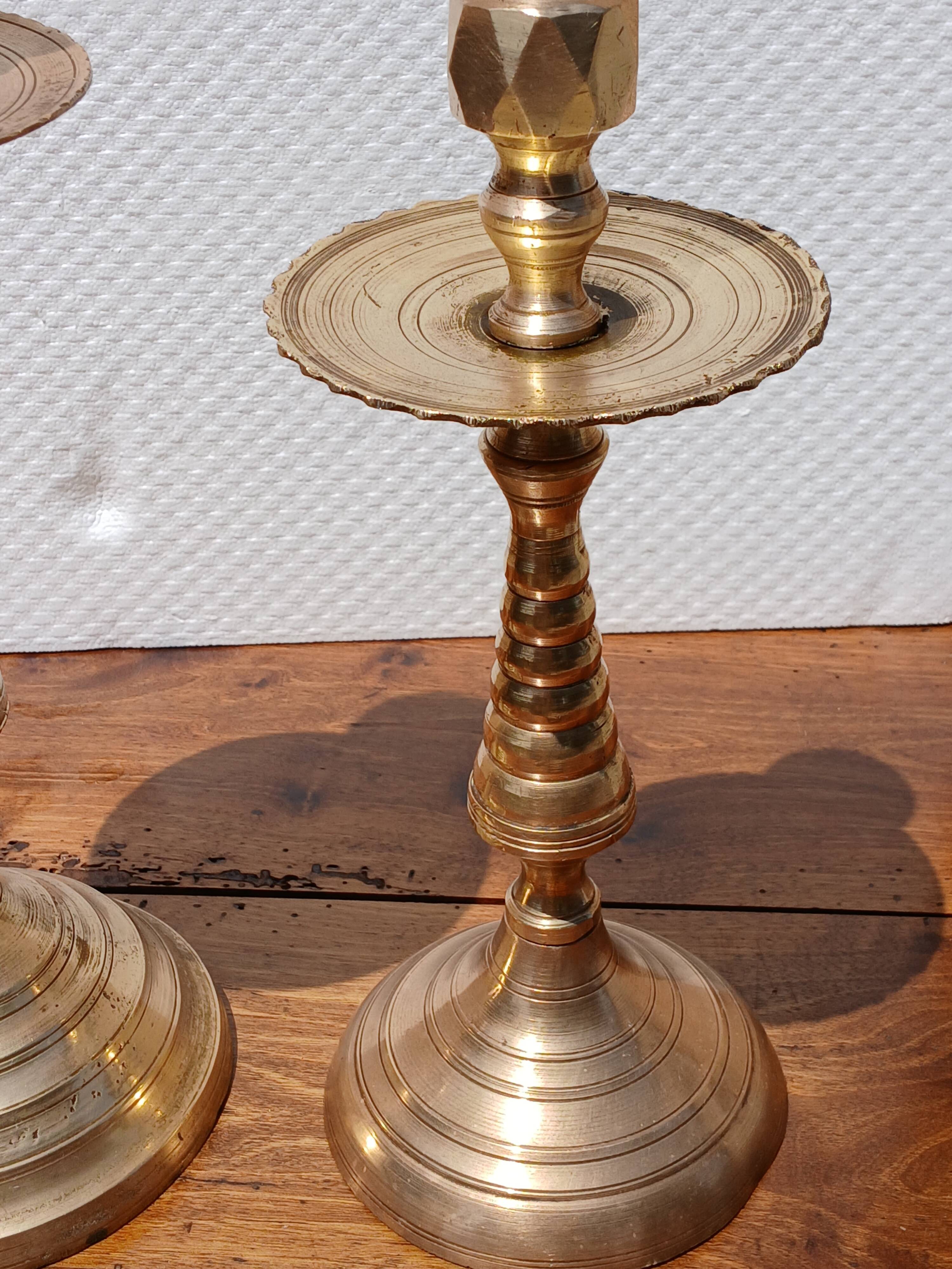 pair of vintage bronze candlesticks from the 1940s