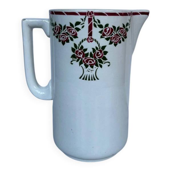 Grand pichet ou vase ancien Saint-Amand modèle Balmoral