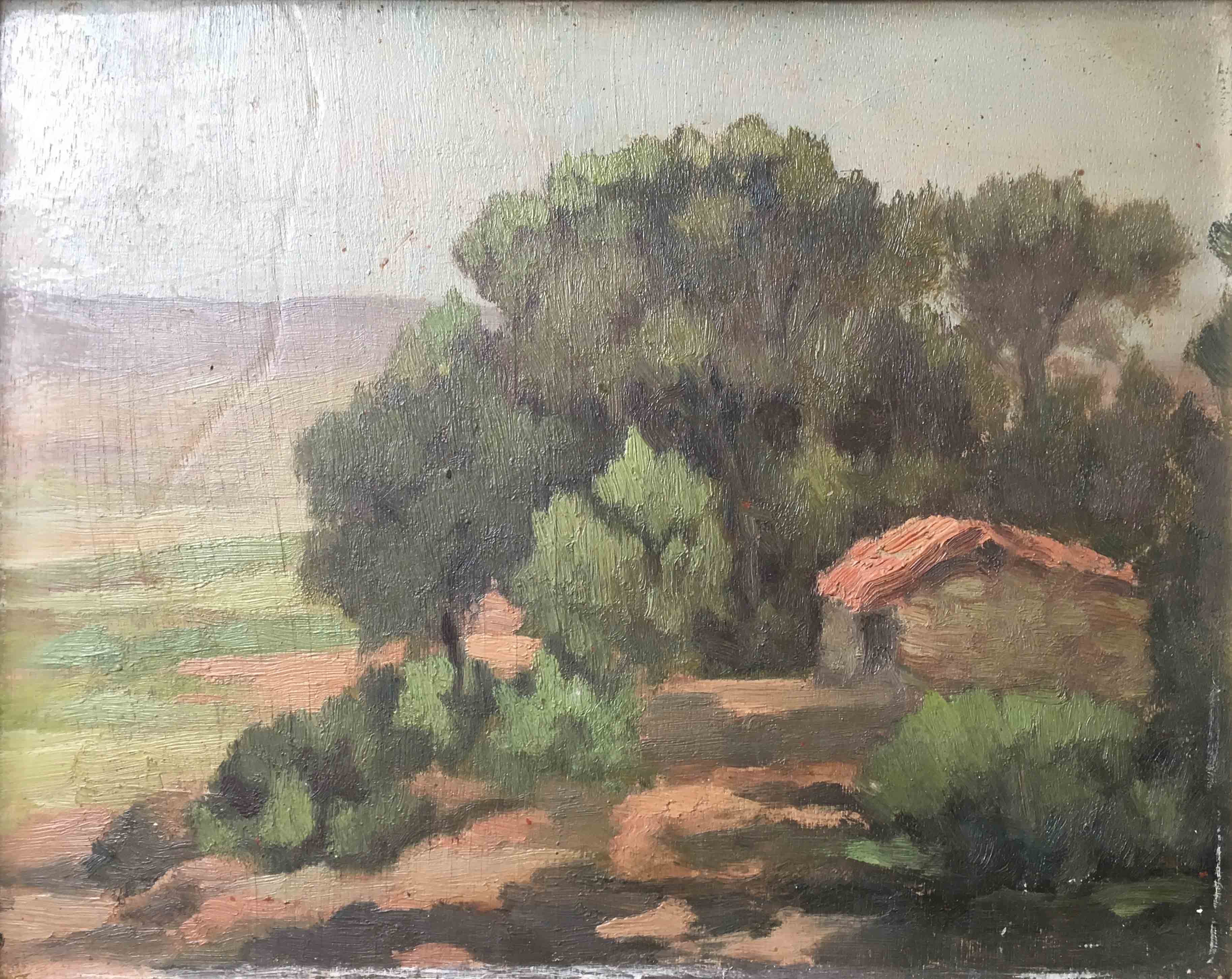 Tableau "Pinède à Pourcieux" - Var Provence signé Félix Pascal 1939 + cadre