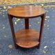 Table d'appoint ronde art déco en chêne massif 1950