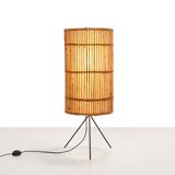 Bamboo with rattan floor lamp