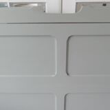 Headboard for a 160 bed made with old elements, enhanced in verdigris.