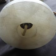 Antique lamp foot in alabaster marble torso belly, pearl rows