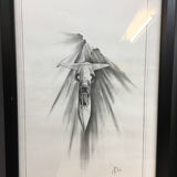 Pair 1950/60's Aeronautical Sketches, Signed