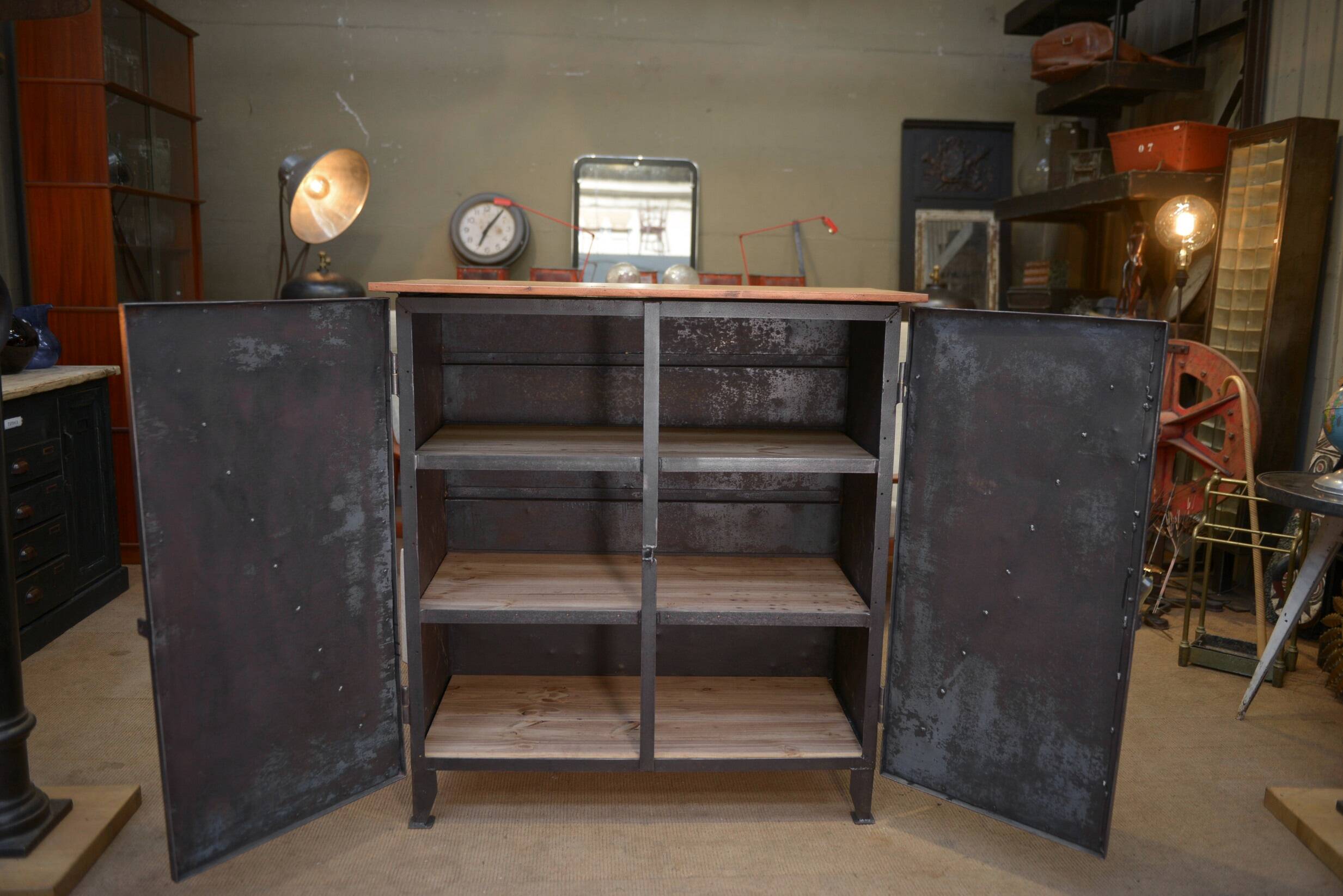 Riveted metal sideboard cabinet 1940