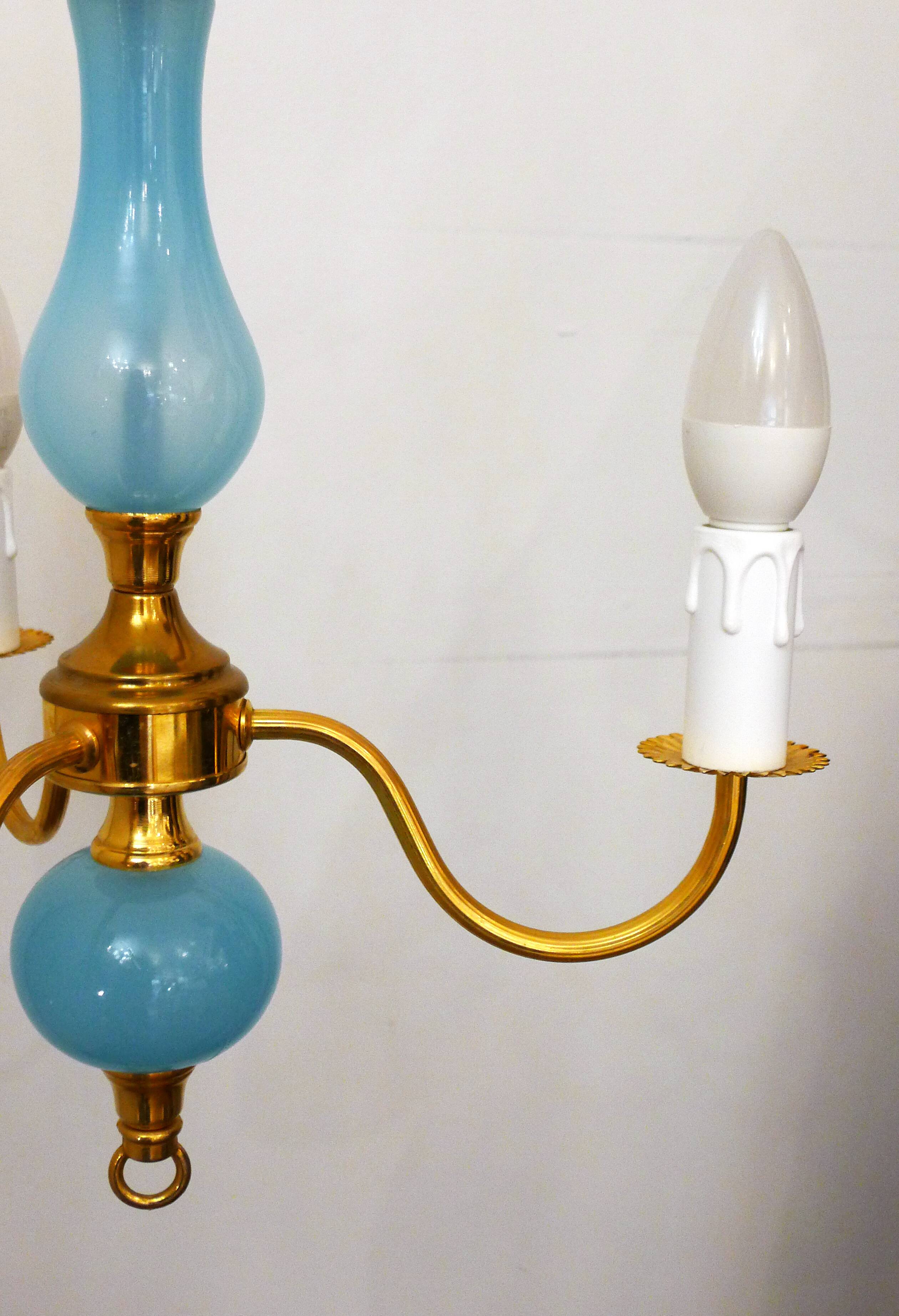 Lustre opalin & doré
