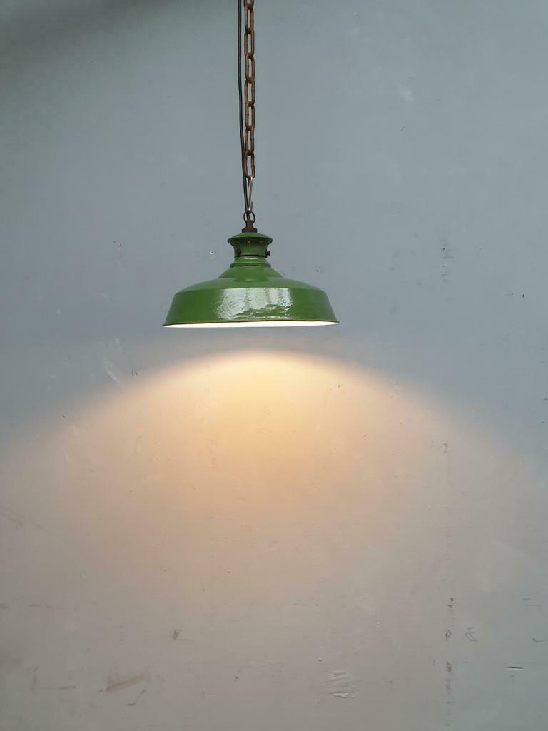 Old enamel lamp green