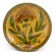 Bulgarian artisanal plate with autumn-hued flower