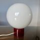70s lamp in white opaline and translucent red glass