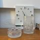 Decorative Organic Glass Vases, set of two engraved sculptural pieces, vintage