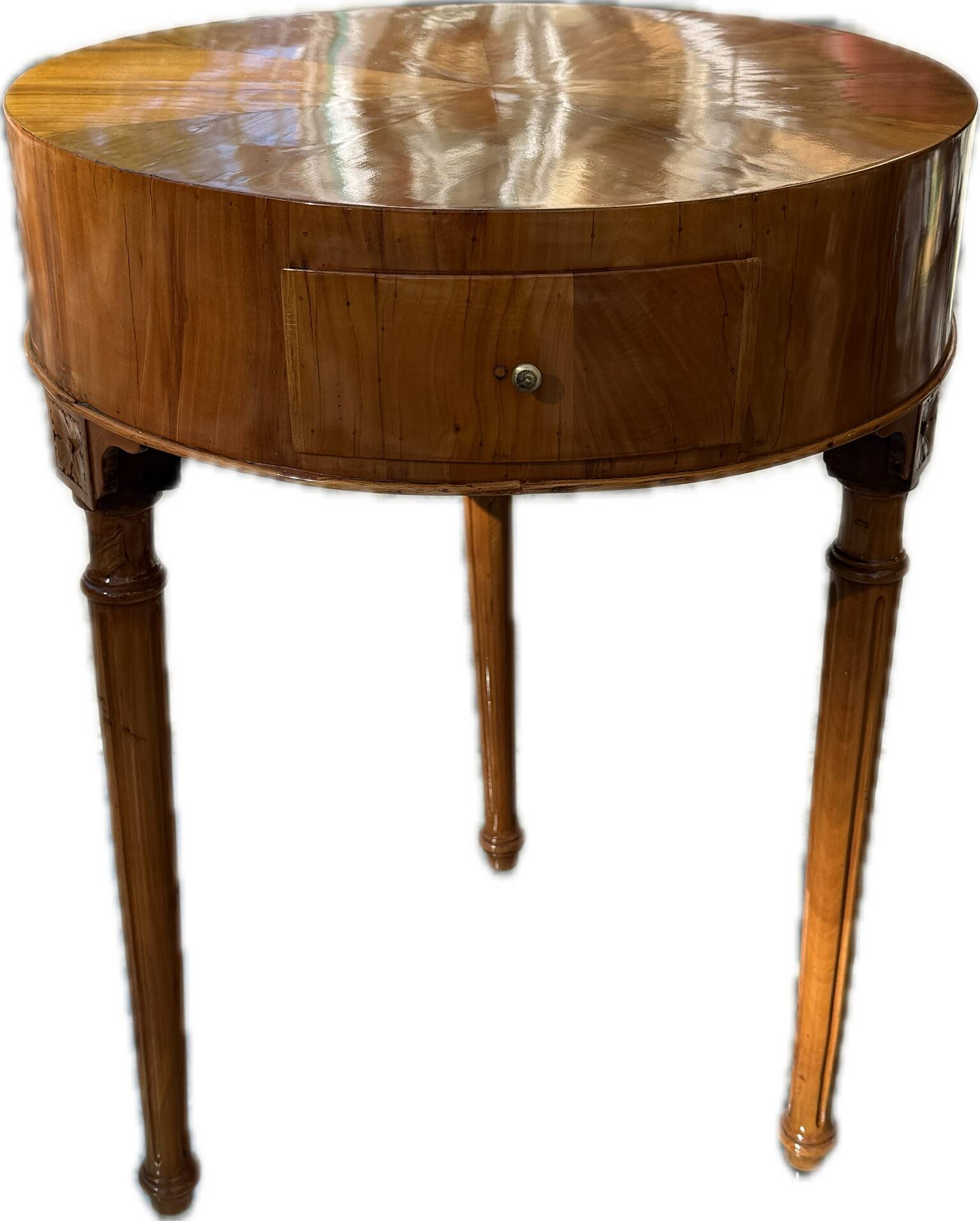 Antique Louis XVI Round Side Table Walnut 1780