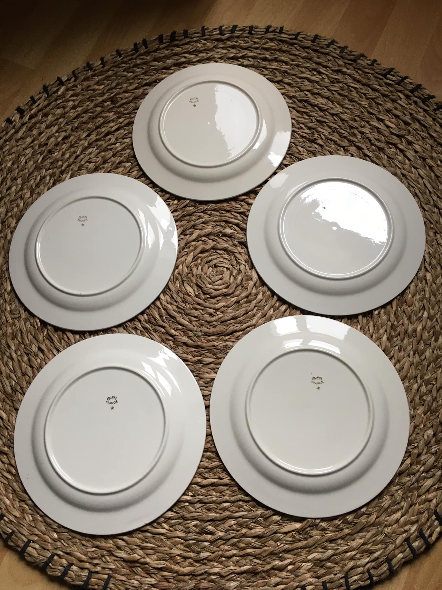 5 dessert plates in Gien porcelain France