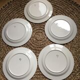 5 dessert plates in Gien porcelain France