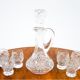 Crystal decanter with glasses, Poland, 1960s